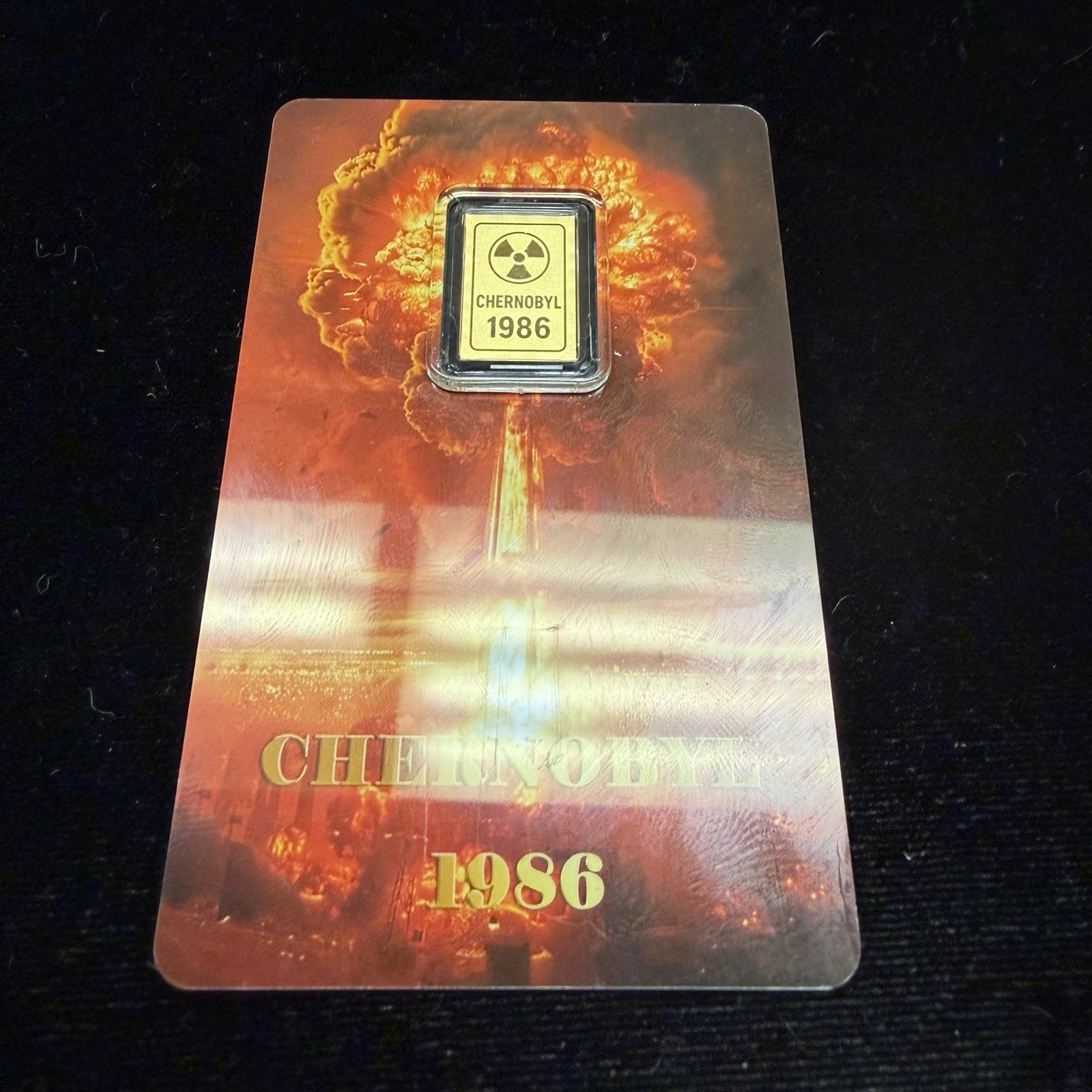 2026 Gold Bar Chernobyl 1986 Radiation Theme in capsule card 1/1000 oz 9999