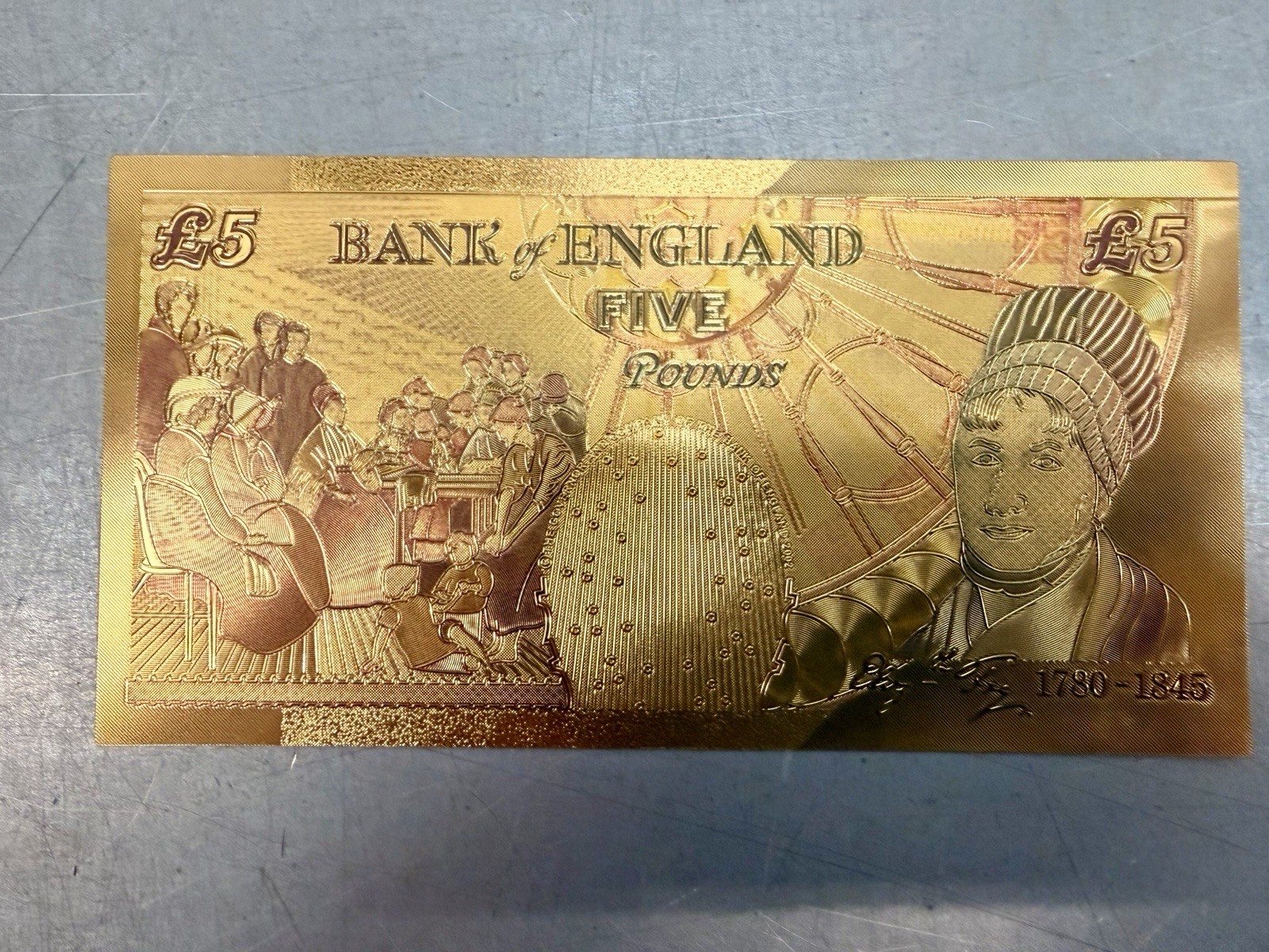 UK British Banknotes 24K Gold Foil Bullion Bar Set