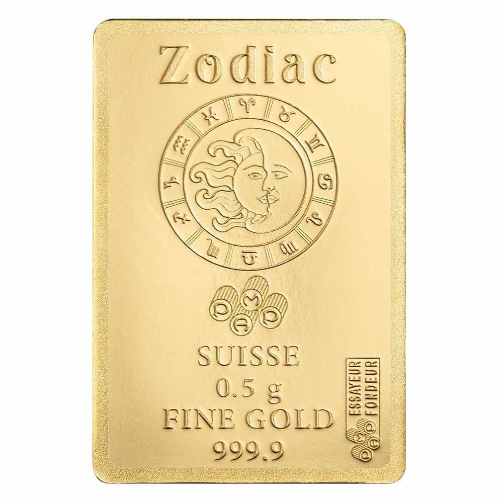 PAMP 1/2 gram Pure Gold Zodiacs SCORPIO Art Bar in Certified Assay Card
