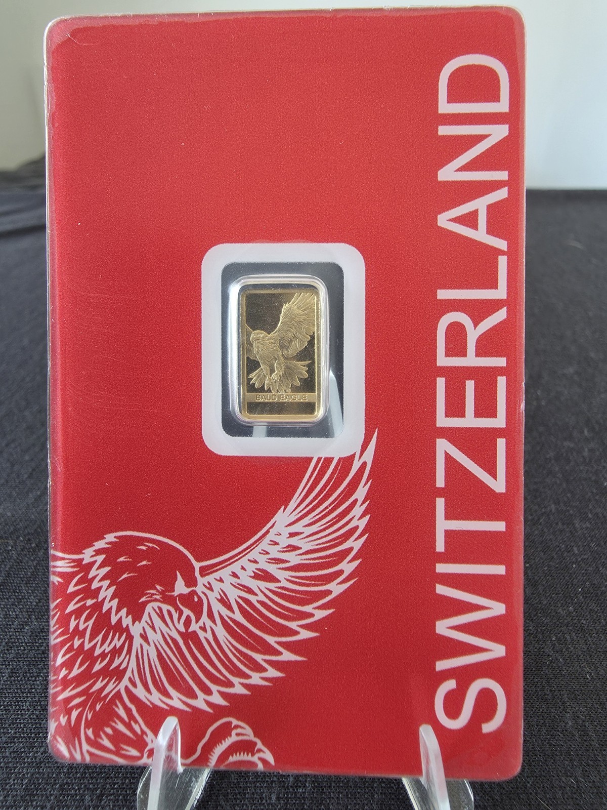 PAMP Suisse Bald Eagle 1g Gold Bar .999 Red Series Switzerland Goldbarren