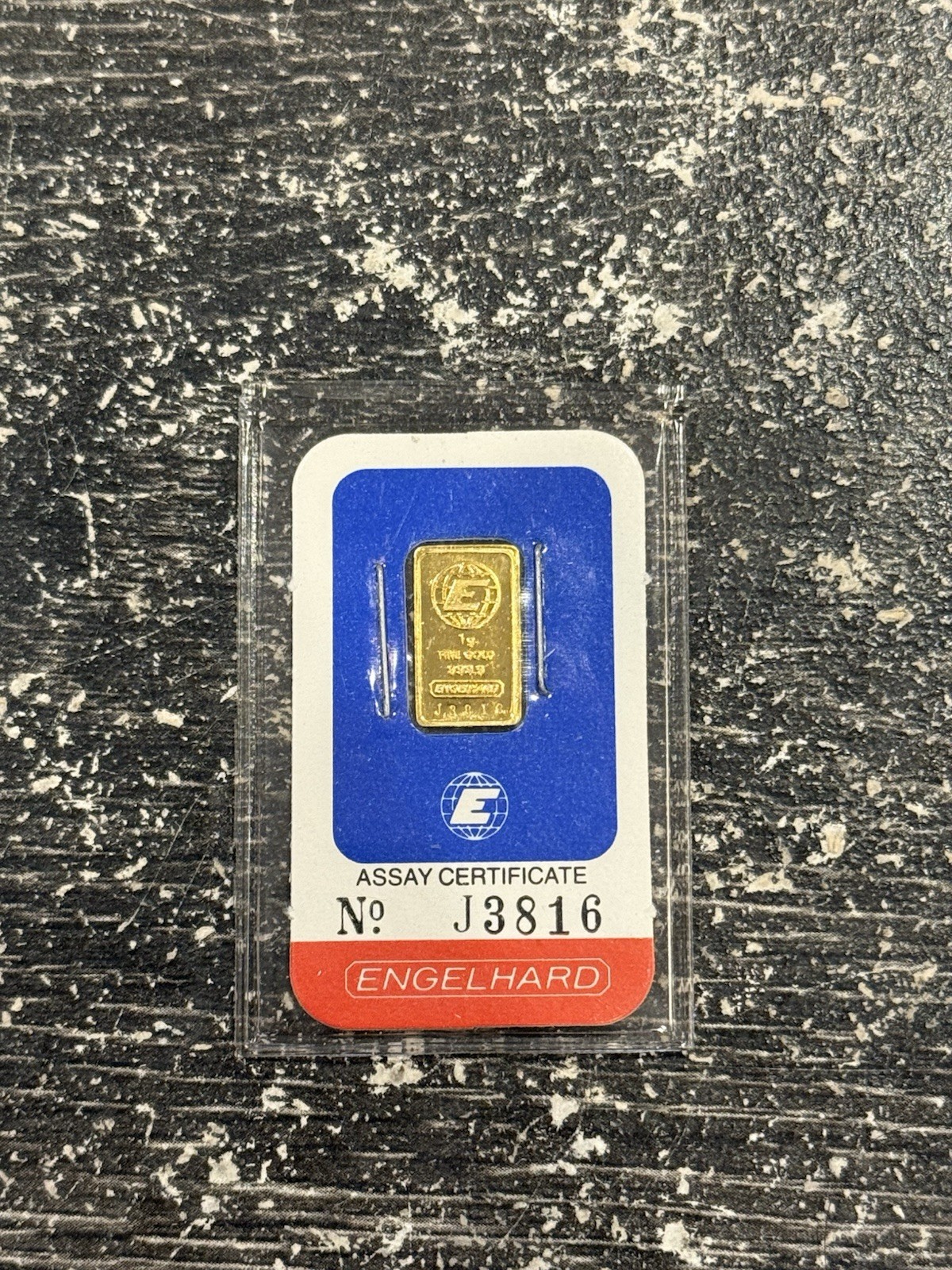 Engelhard Vintage 1 Gram Gold Bar Assay