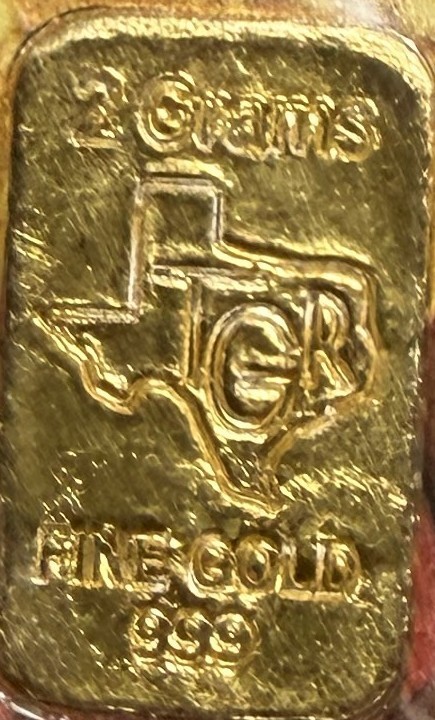 2g .999 Gold Bar TGR Texas Gold Refinery Assay Holiday Gift Card USA Made