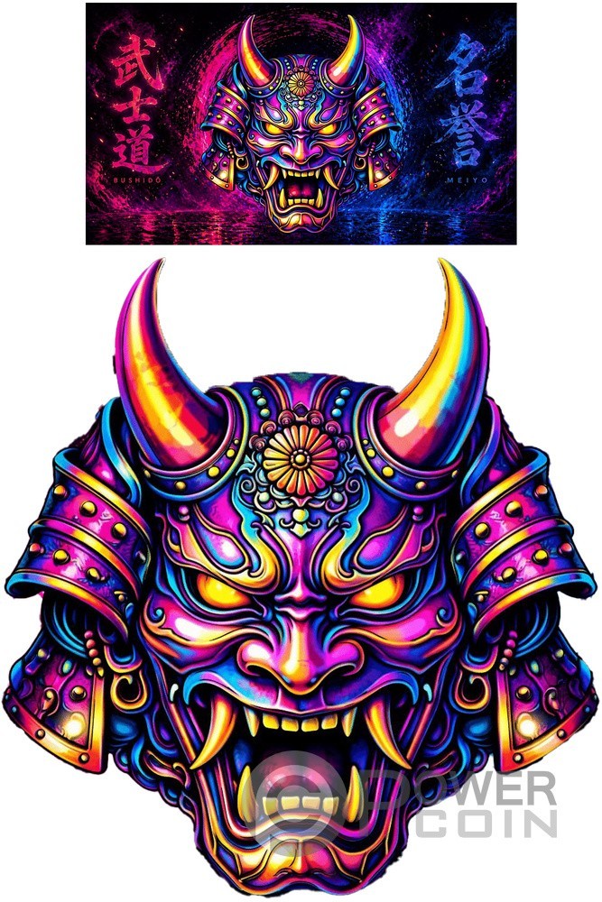 SAMURAI MASK Shaped 1/1000 Oz Gold Medal
