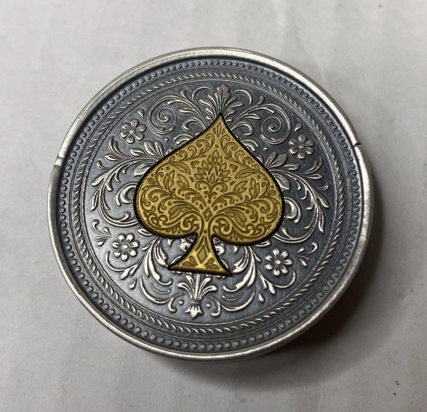 1/10oz Gold 3oz Silver Lucky Rips High Roller Roulette Wheel SPADES #2