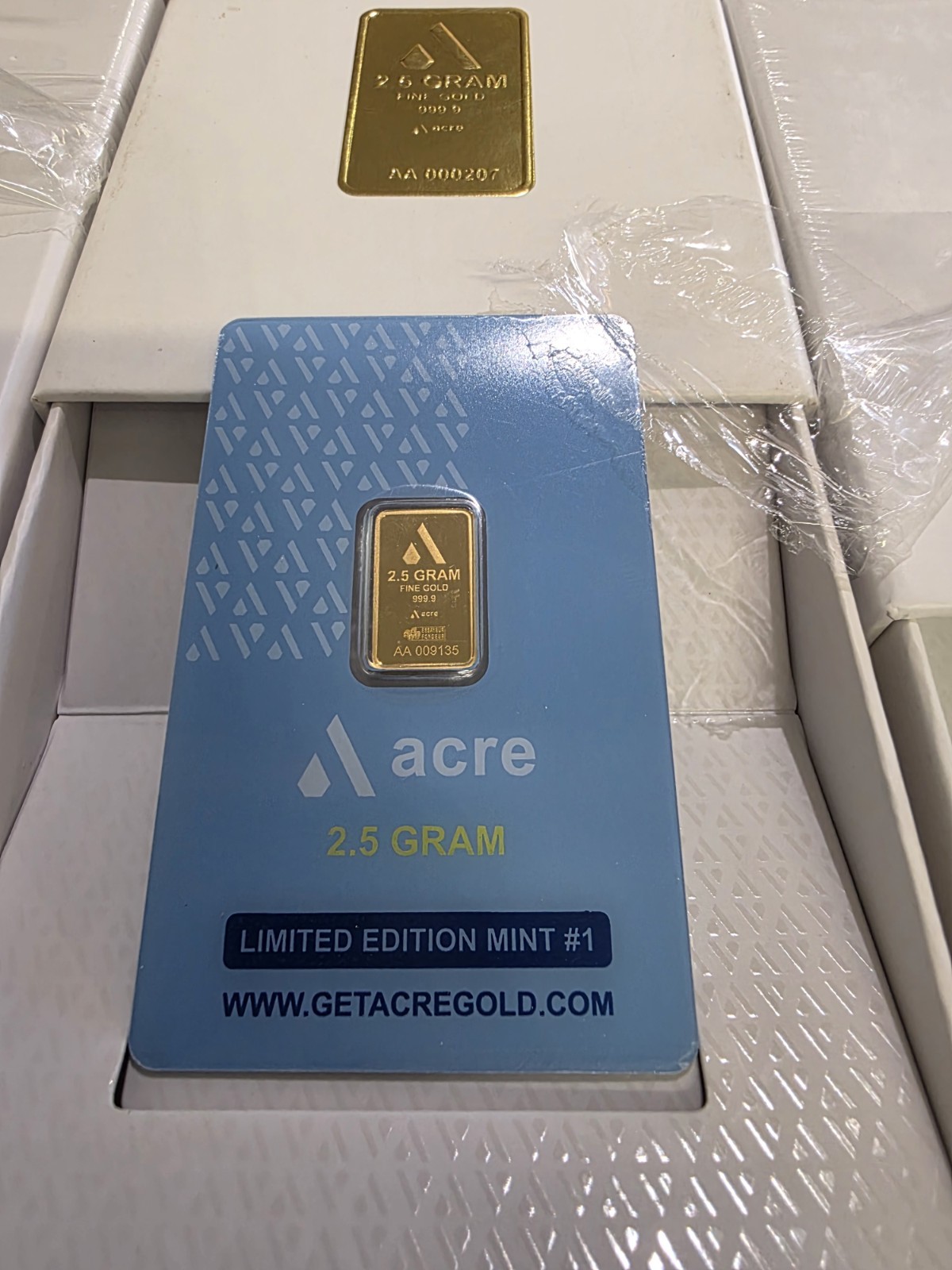 4 Acre 2.5 Gram 999.9 Fine Gold Bar Bullion In Assay Card with Presentation