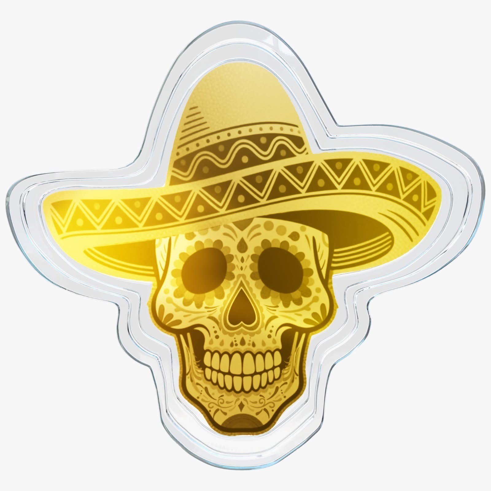 2026 Liberia 1/1000th Gold Carded Dia De Los Muertos Special Shaped with Capsule
