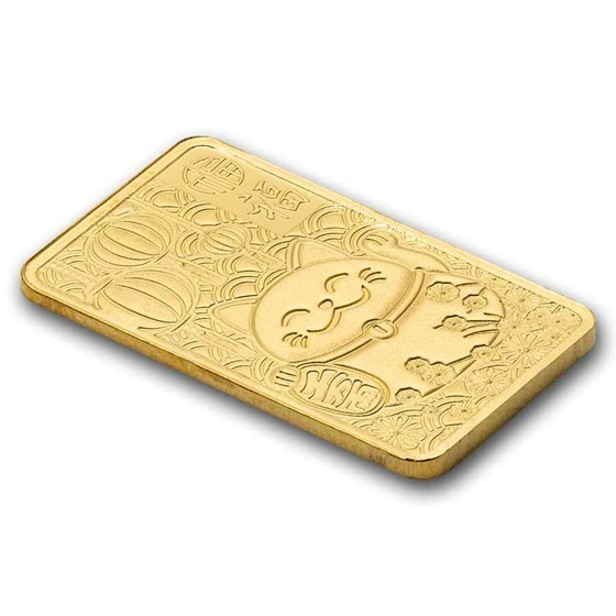 LUCKY CAT GOOD LUCK PAMP SUISSE 1 GRAM .9999 Pure 24karat GOLD Bullion Bar