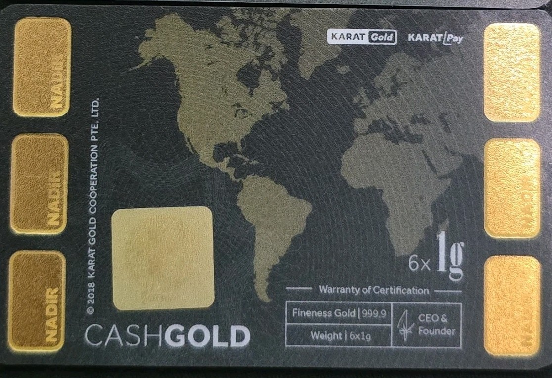 Nadir Karatbars 6 Gram .9999 Fine Gold in Assay Card