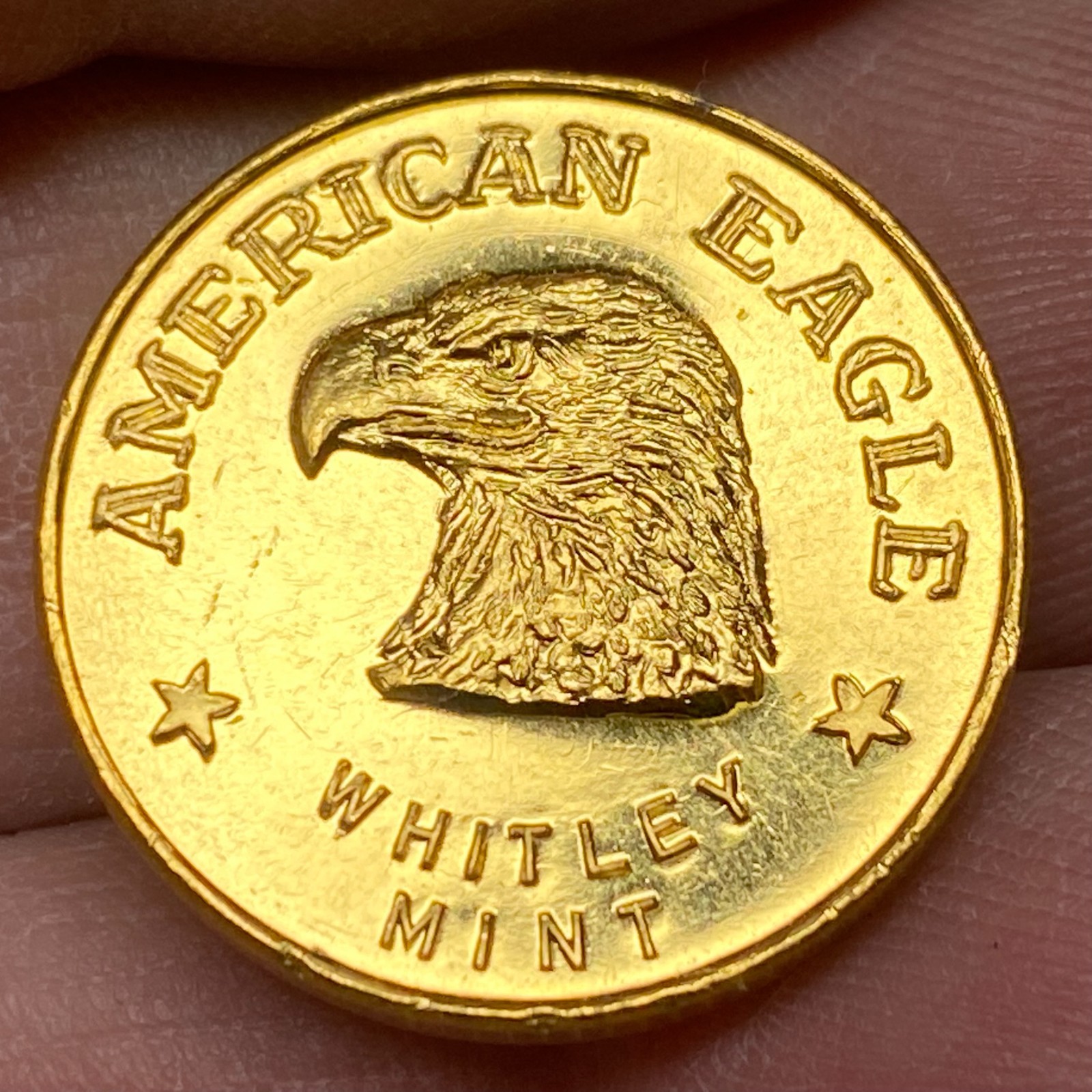 AMERICAN EAGLE WHITLEY MINT 1/2 OZ EAGLE .999 FINE GOLD ROUND