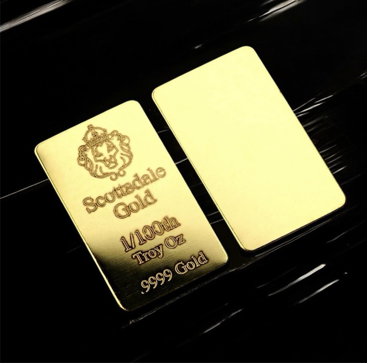1/100 OZ SCOTTSDALE MINT 24K GOLD BULLION BAR BU