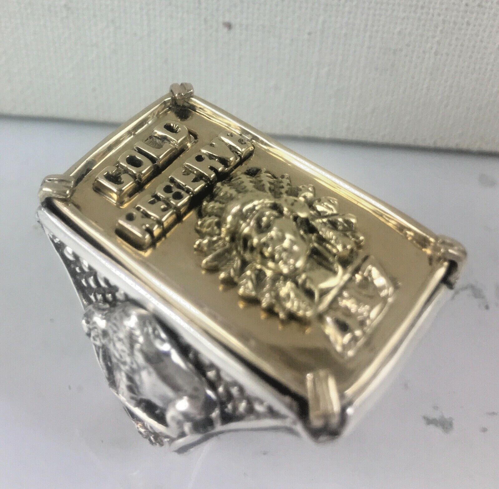 10 Karat Gold Indian chief Ingot Sterling silver ring