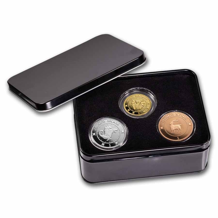 Harry Potter 1 oz Gold, Silver and Copper 3-Coin Proof Set