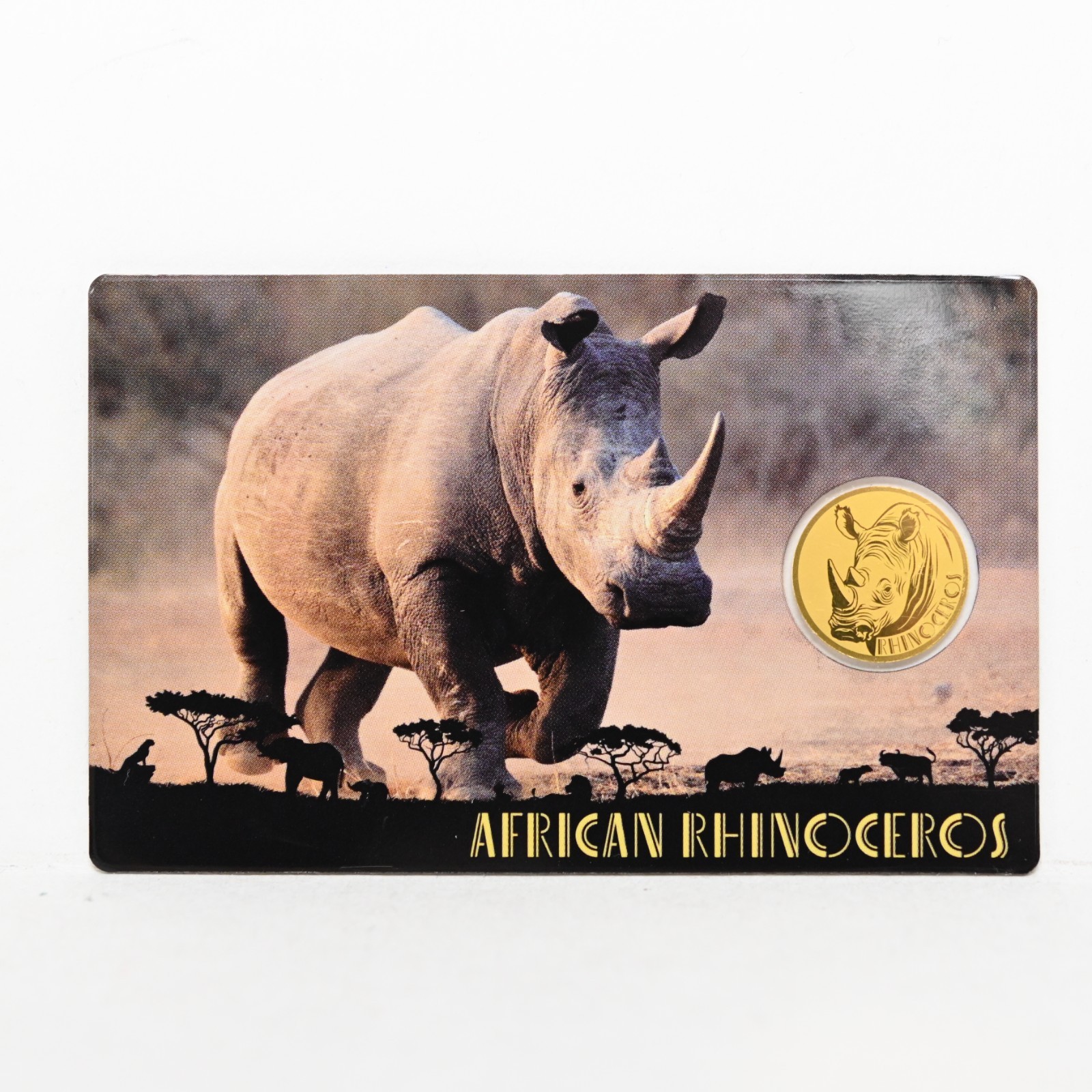 African Rhinoceros 1/1000-oz .999 Gold Coin 3000 Francs Republic of Chad