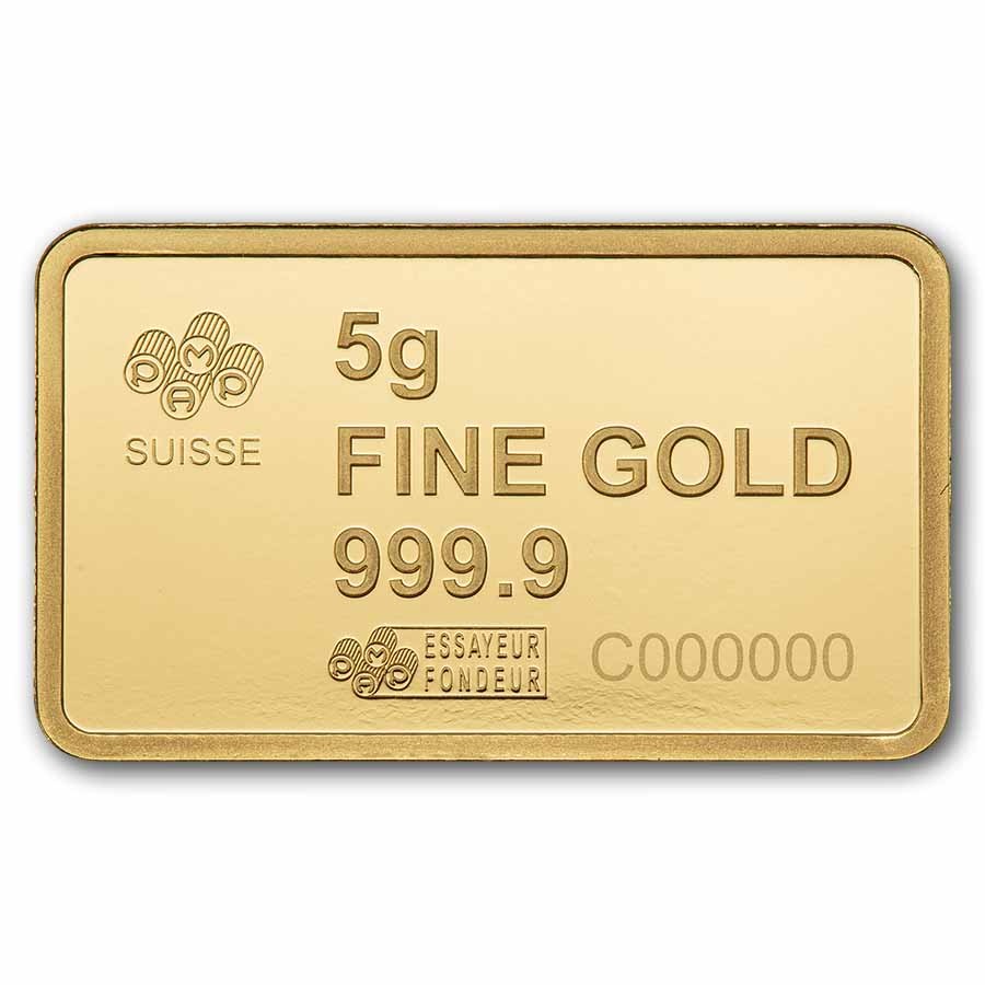 5 gram Gold Bar – PAMP America the Free: Bald Eagle (Assay)