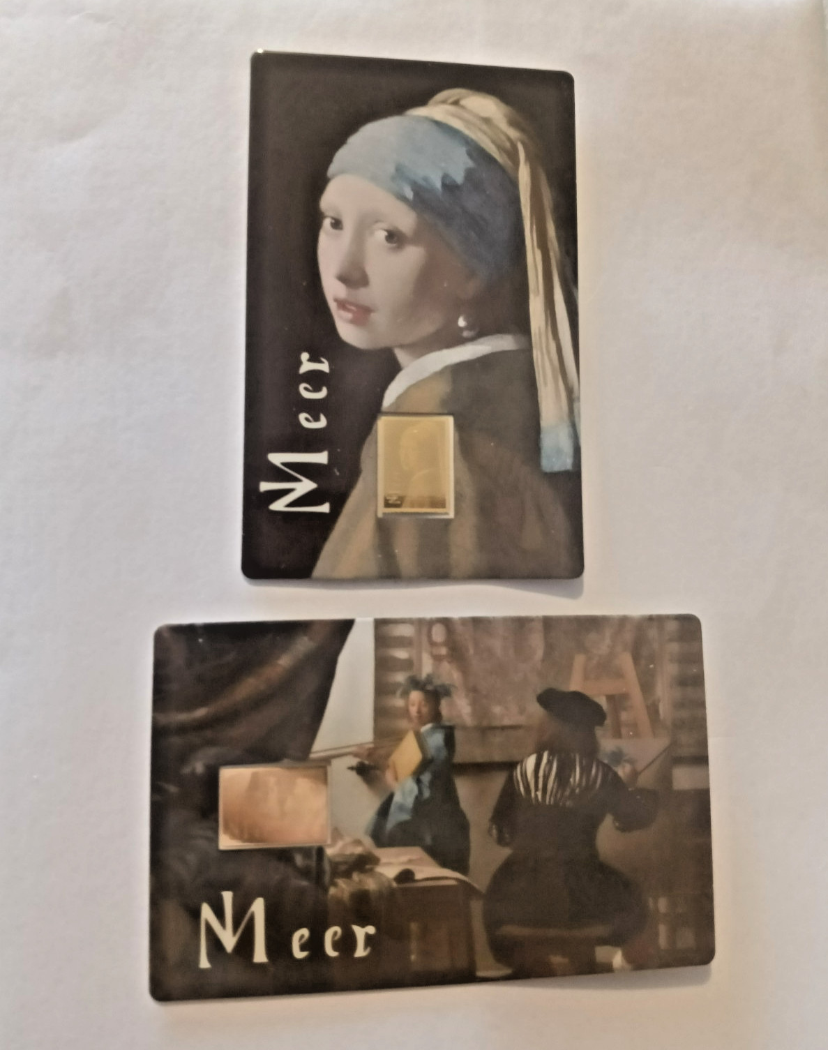 2 x Masterpieces art in gold 1/1000th oz gold coin bars on Discount no offers