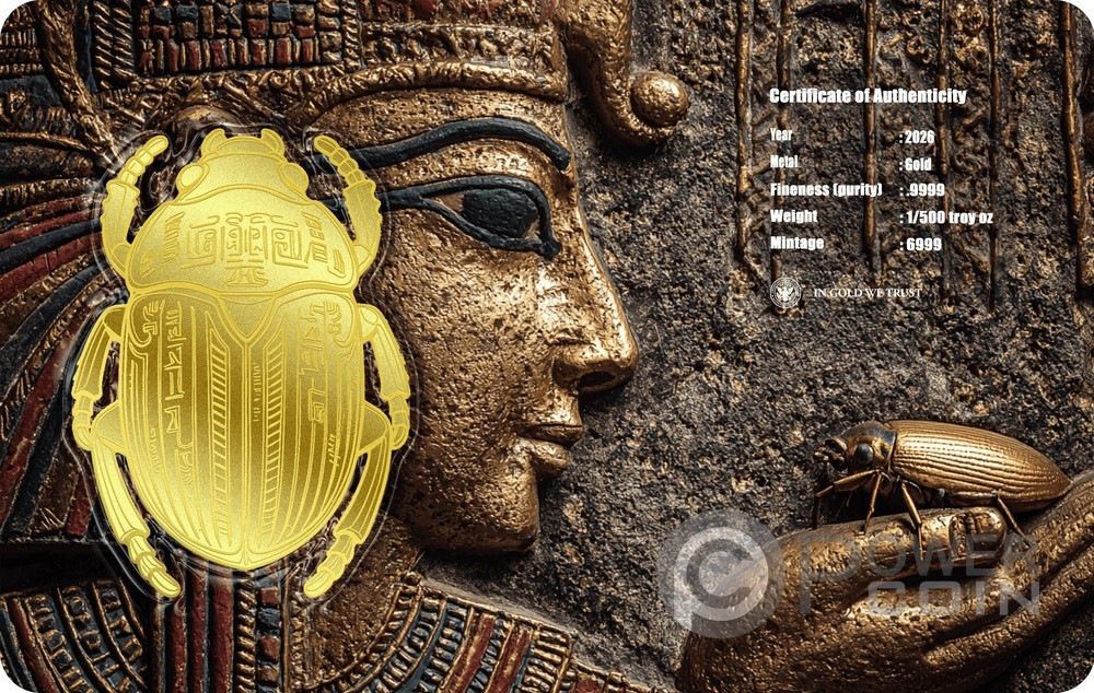 SCARAB Shaped 1/500 Oz Gold Medal 2026