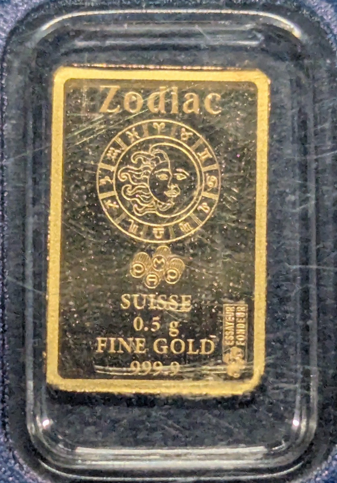 PAMP Suisse – Zodiacs Gemini 1/2 Gram Pure Gold Bar in Assay Card