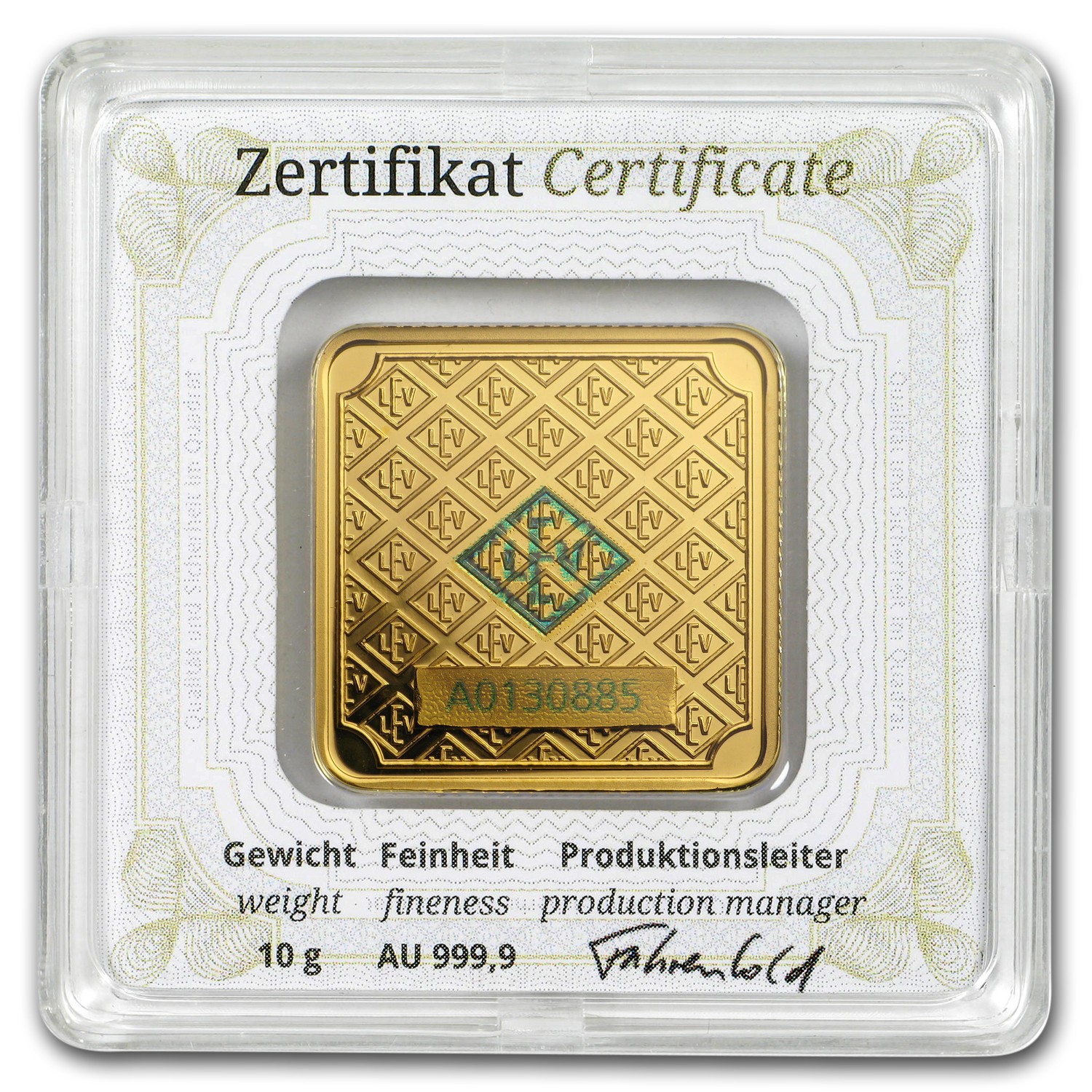 10 gram Gold Bar – Geiger Edelmetalle (Originals Assay) – SKU#155929