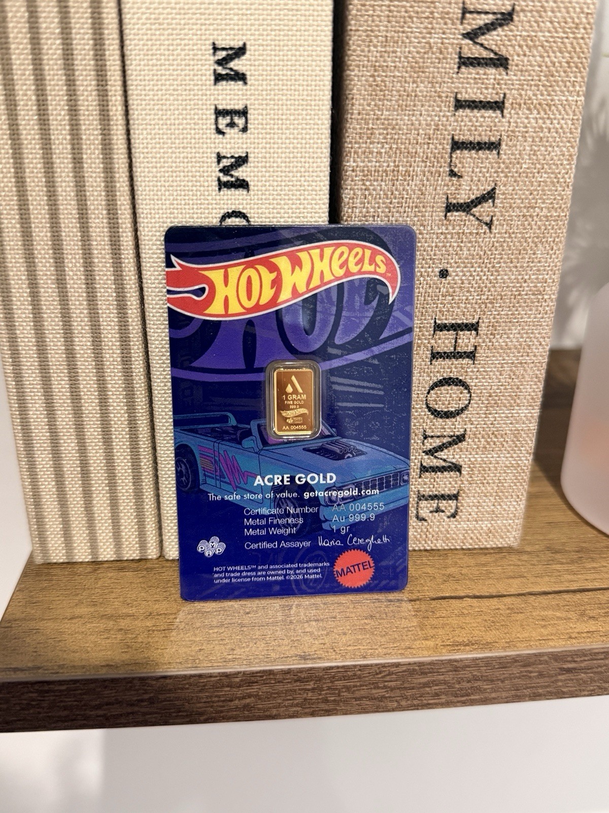 1 g Pure .999 Gold Bar – Acre Hot Wheels – Limited Mintage 2500
