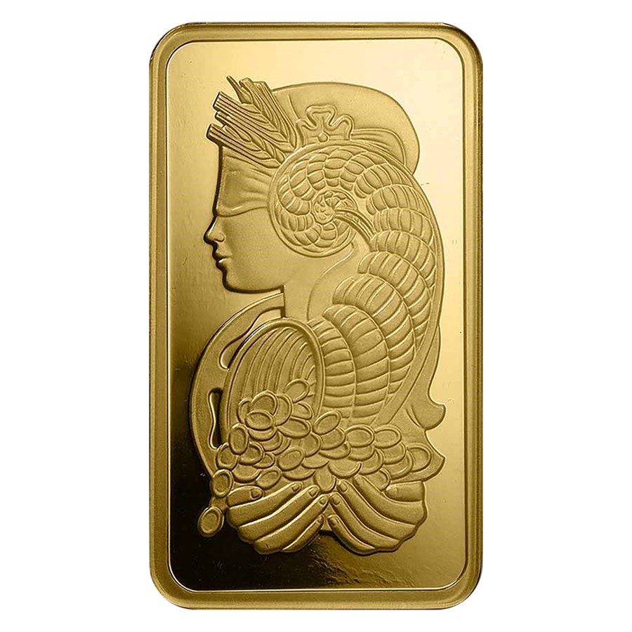 100 gram Gold PAMP Suisse Lady Fortuna Veriscan® Bar w/ Assay -eB