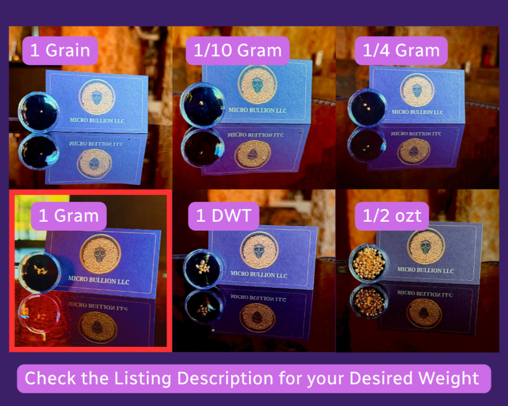 1 Gram of 24K Gold Bullion – .9999 Fine Refined Gold Shot – USA Casting Beads