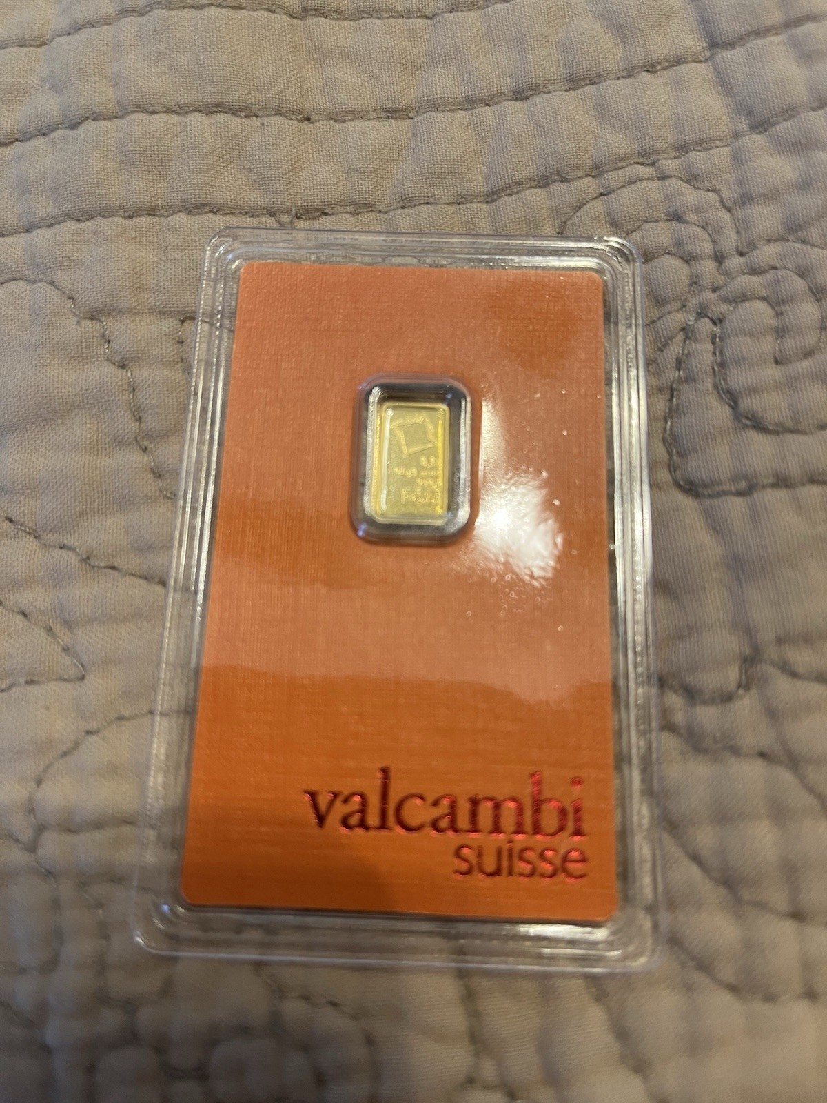 Valcambi Suisse 0.5g Gold Bar 999.9 Fine in Assay Card