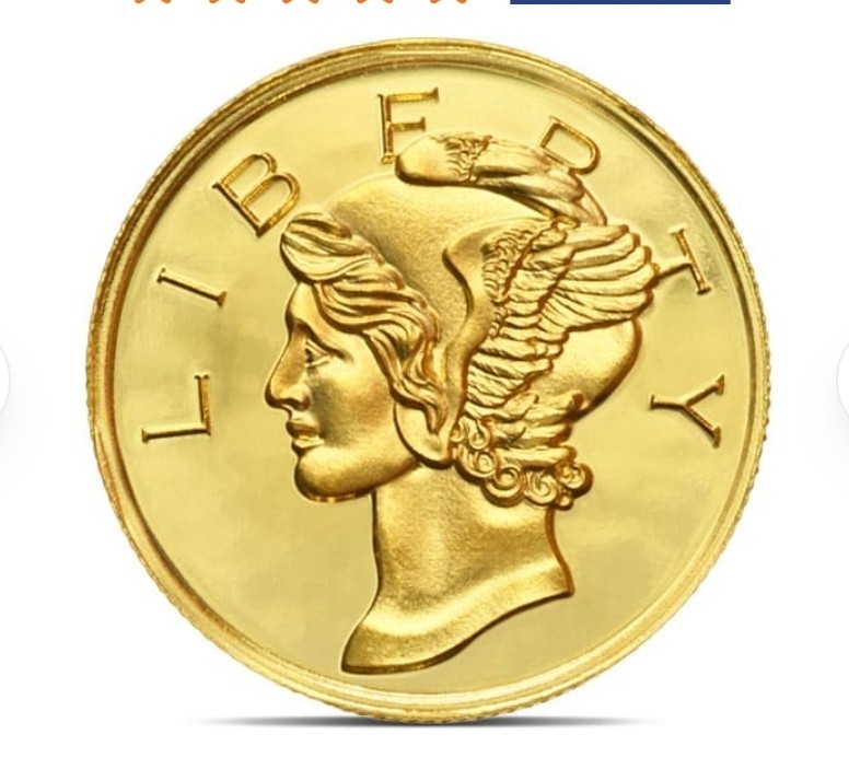 Rare Mercury 1/100 oz .9999 Pure Gold Round – Stunning Collectible Investment