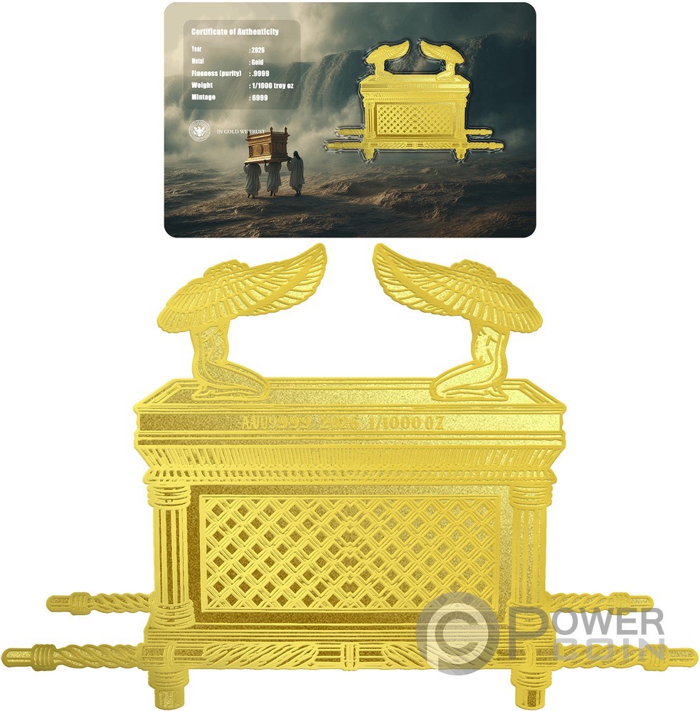 ARK OF COVENANT Shaped 1/1000 Oz Gold Medal 2026