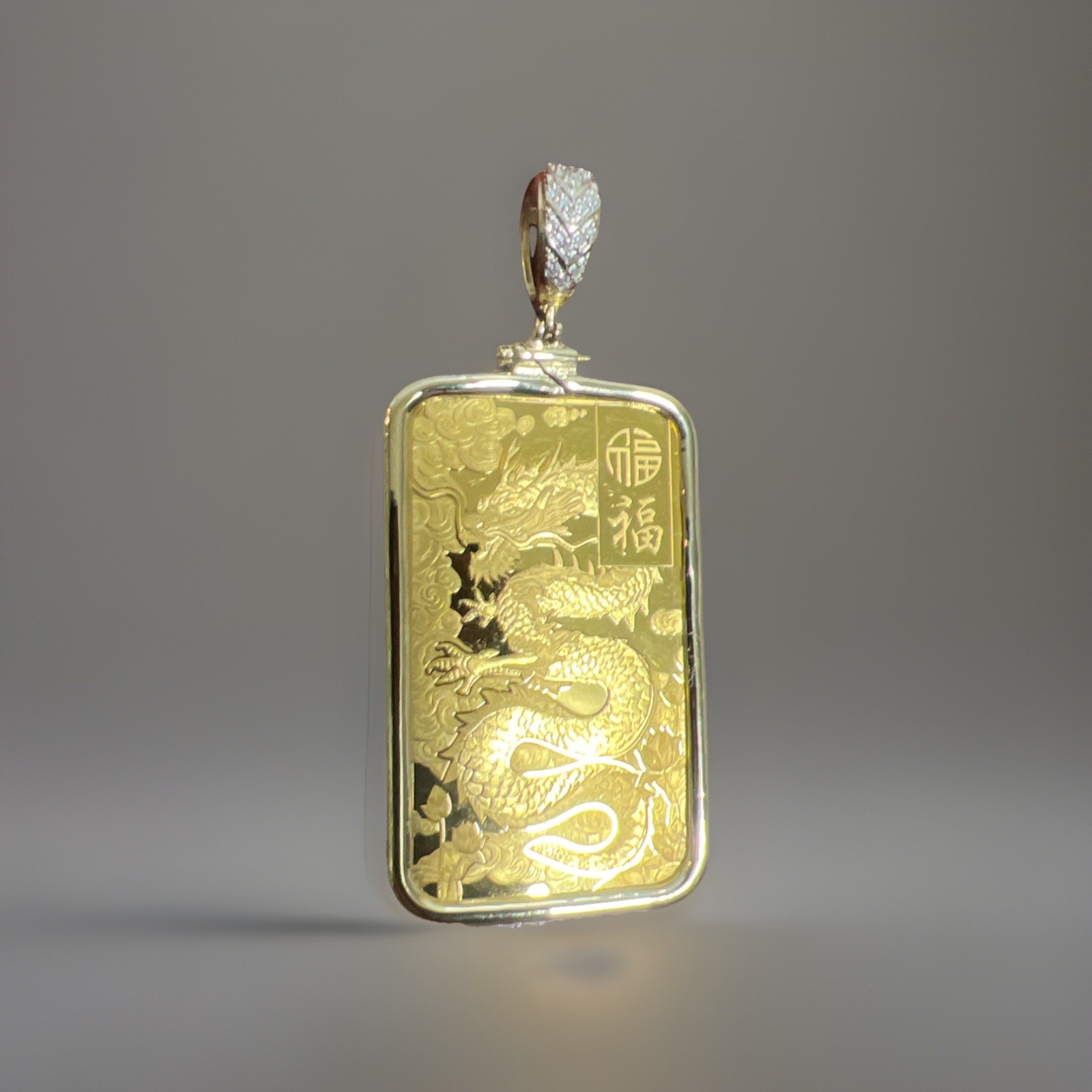 Pamp Good Luck Dragon 24K, 1 TROY OUNCE GOLD BAR & FREE WITH PURCHASE 14k BEZEL!