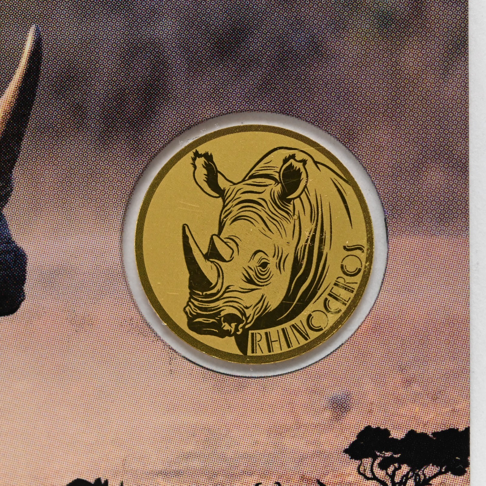 African Rhinoceros 1/1000-oz .999 Gold Coin 3000 Francs Republic of Chad