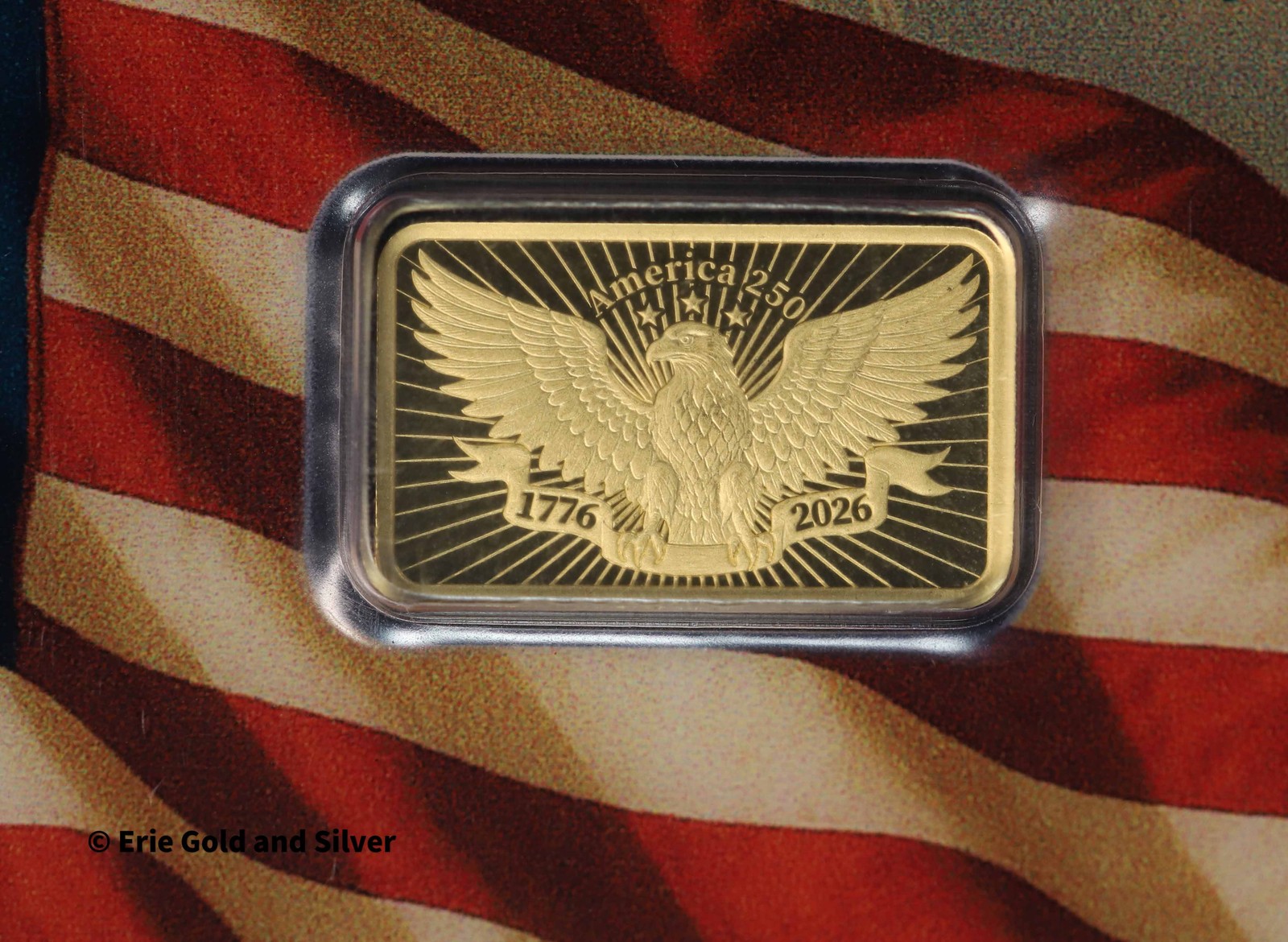 PAMP Sussie 250th Anniversary Flag 2.5 Gram Gold Bar in Assay Card
