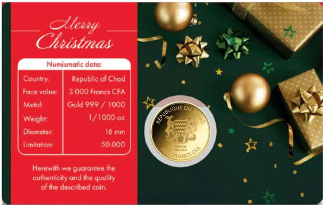 Coca Cola Christmas 1/1000 Oz 999 Gold 3 coin cards Album