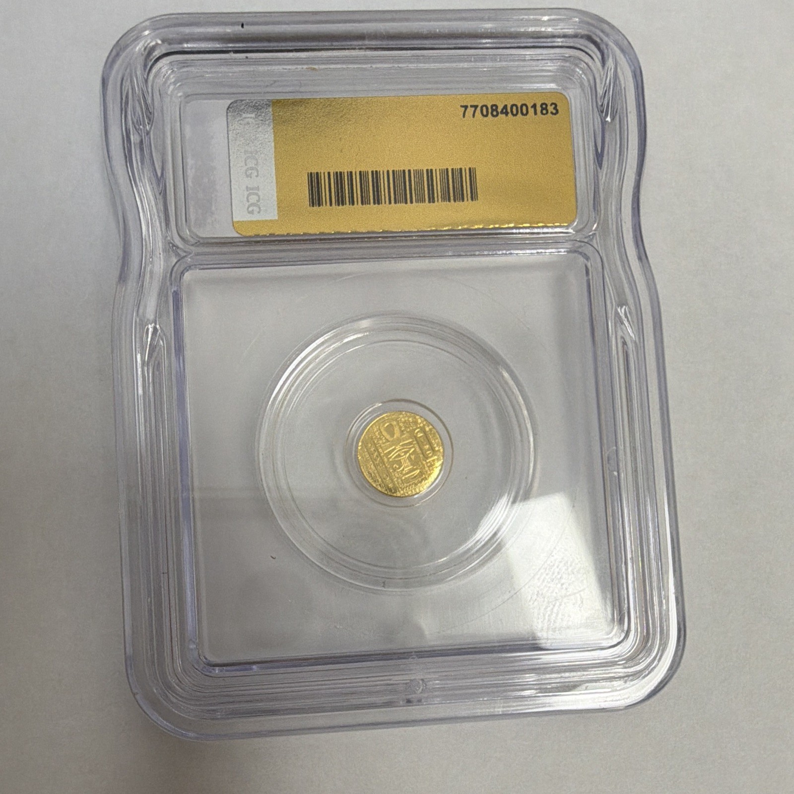 ICG MS70 Egyptian King Tut Gold Round 1/200th oz (ND)