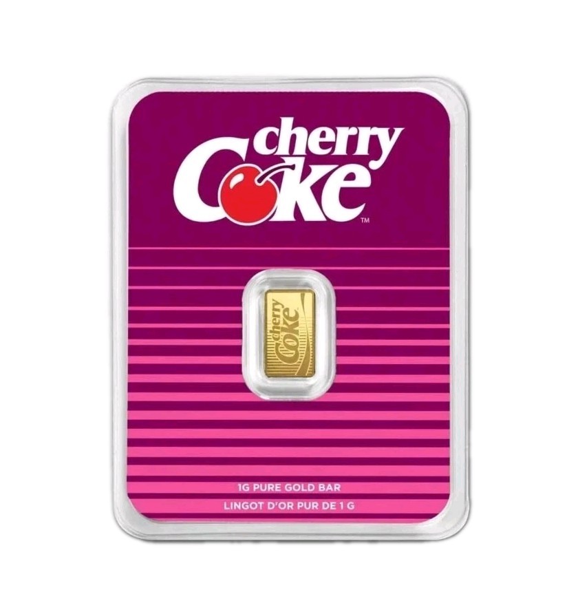PAMP Gold Bar 1g Coca-Cola® 1 Gram 9999 Gold CHERRY COKE Blister 24K
