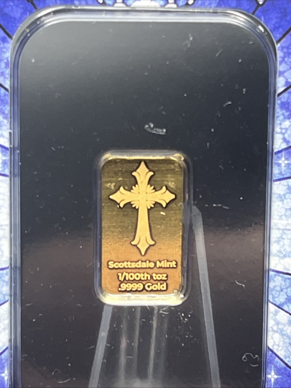 Scottsdale Mint Easter Cross (Certi-Lock®) 1/100 oz .9999 Gold Bullion Bar