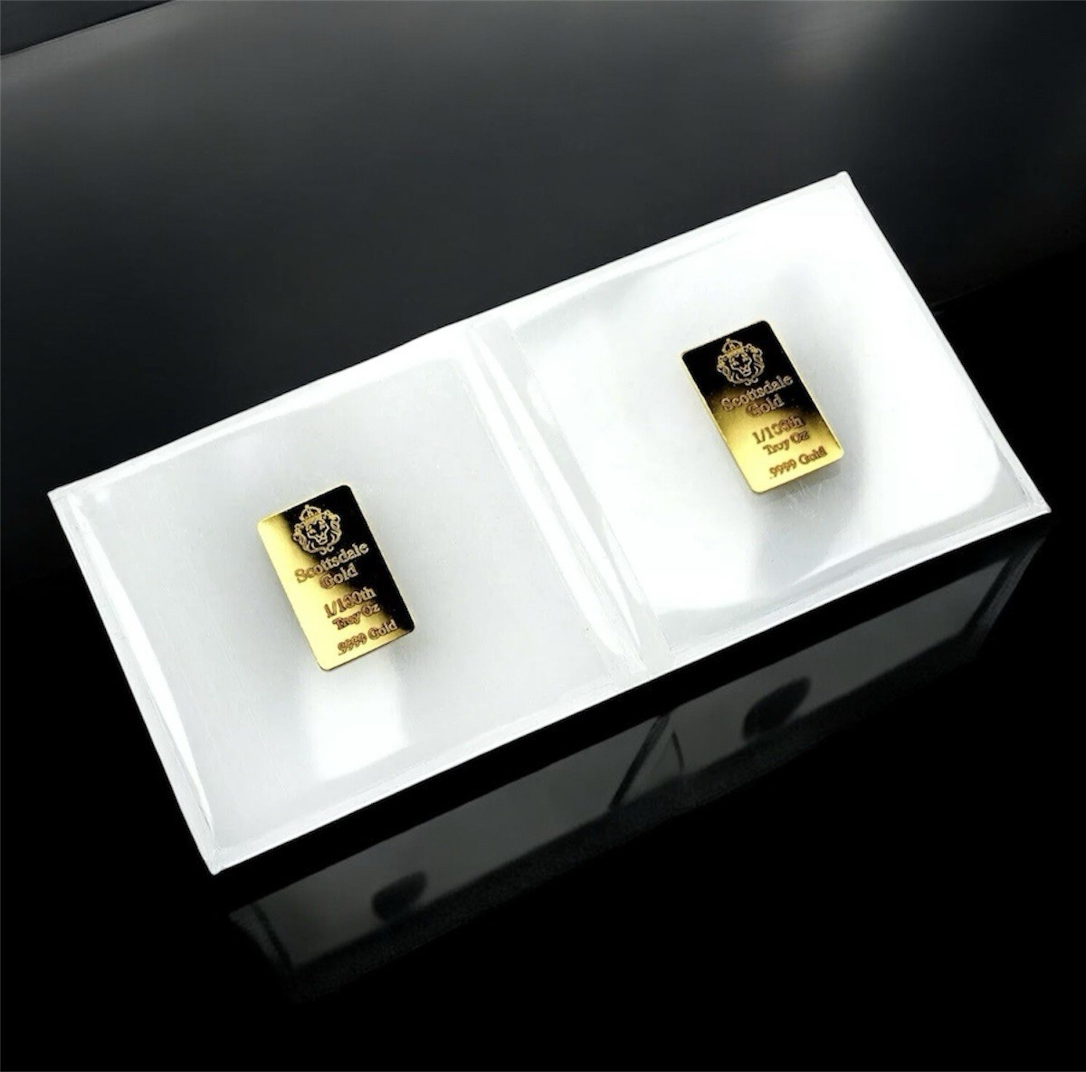 1/100 OZ SCOTTSDALE MINT 24K GOLD BULLION BAR BU