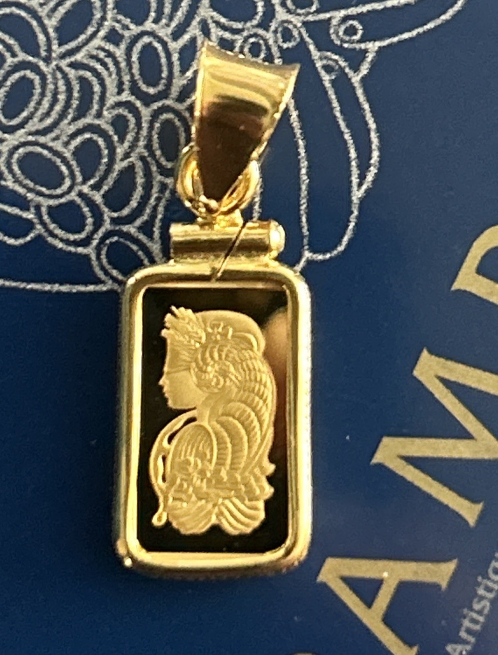 1gram PAMP Gold Bar Lady Fortuna Bezel -Mount 14k Rolled Gold – Bar not included