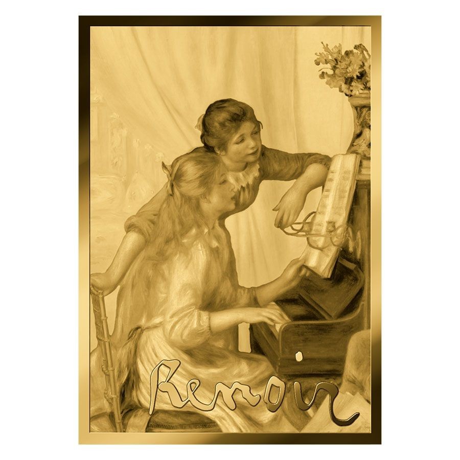 Renoir Young Girls at the Piano 1/1000 Oz 24k Gold 999 Coin card Chad 2024