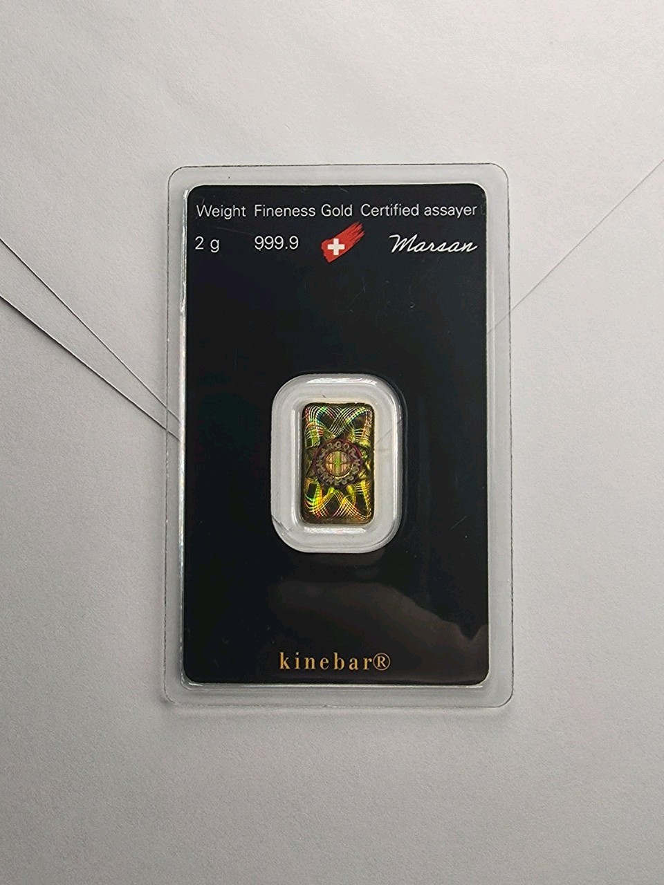 2 gram Gold Bar – Argor-Heraeus KineBar (In Assay)