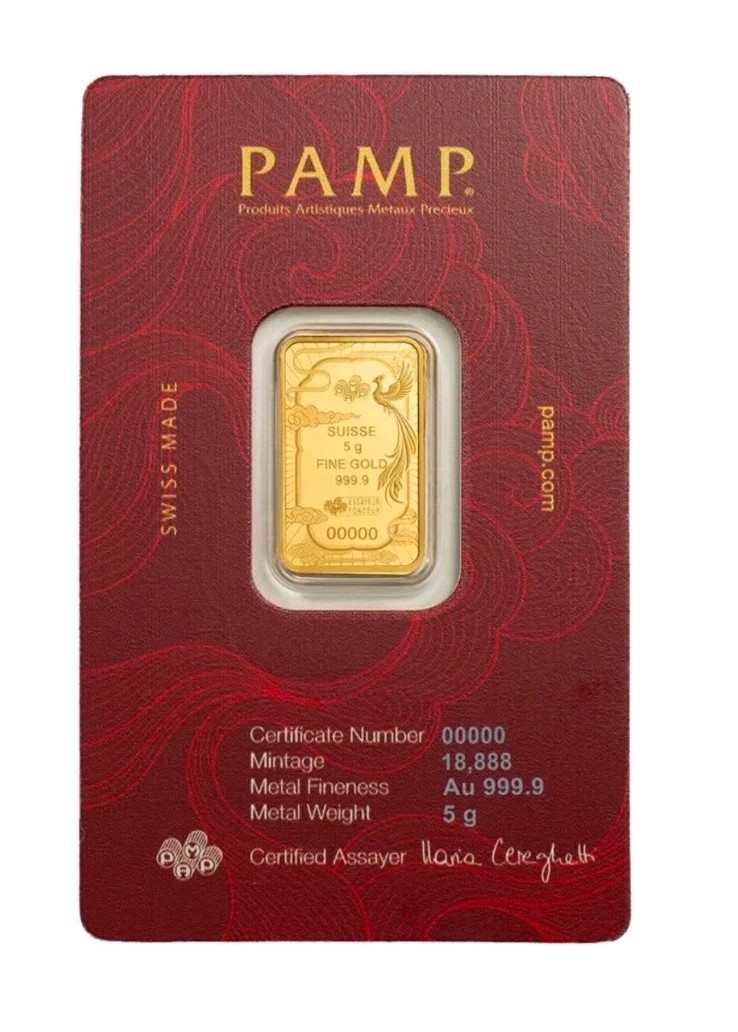 Good Luck Phoenix 5 Gram Gold – PAMP Suisse – NEW RELEASE!!