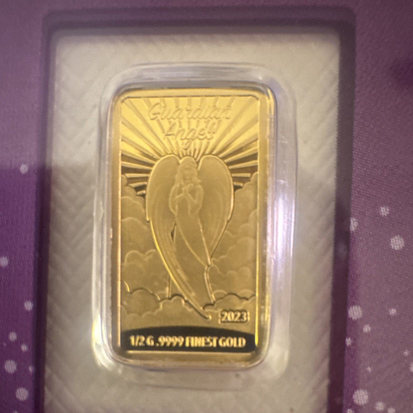 Samoa 2023 Guardian Angel Special Edition Gold Bar 0.5g .9999 Fine