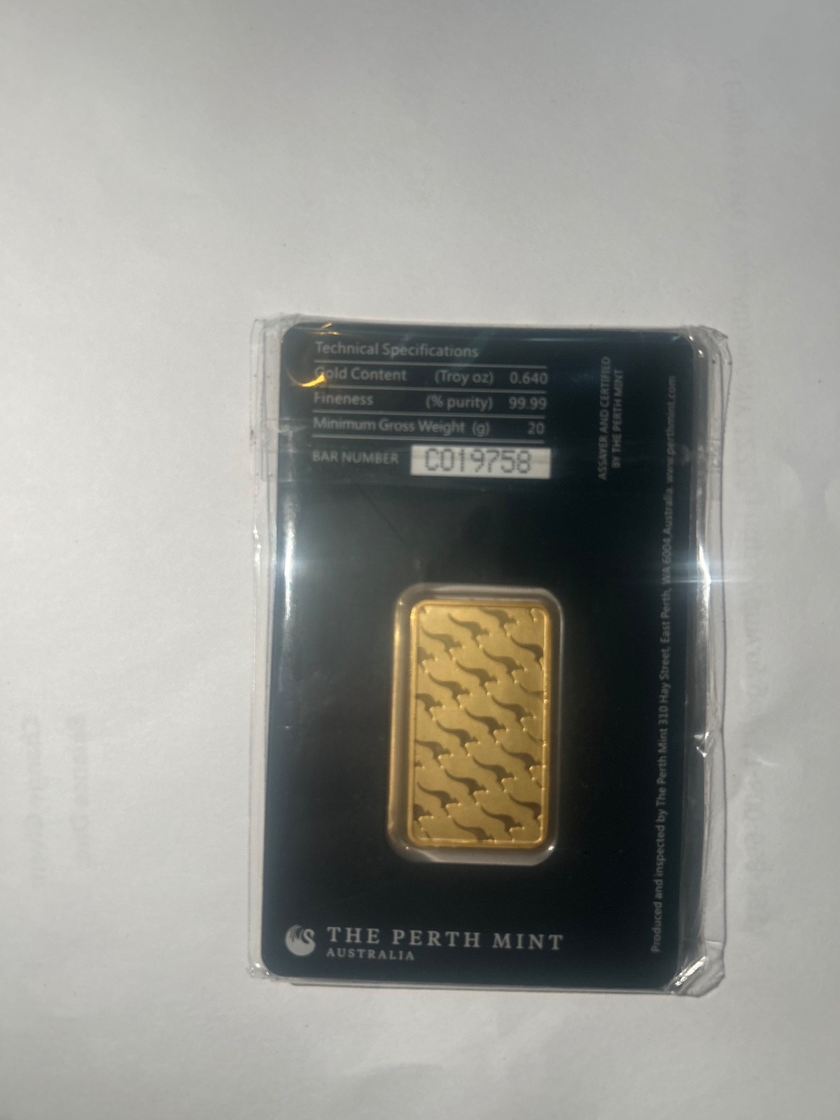 the perth mint australia 20g gold bar