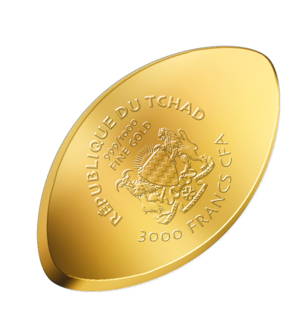 American Football 1/1000 Oz Gold Coin 3000 Francs Chad