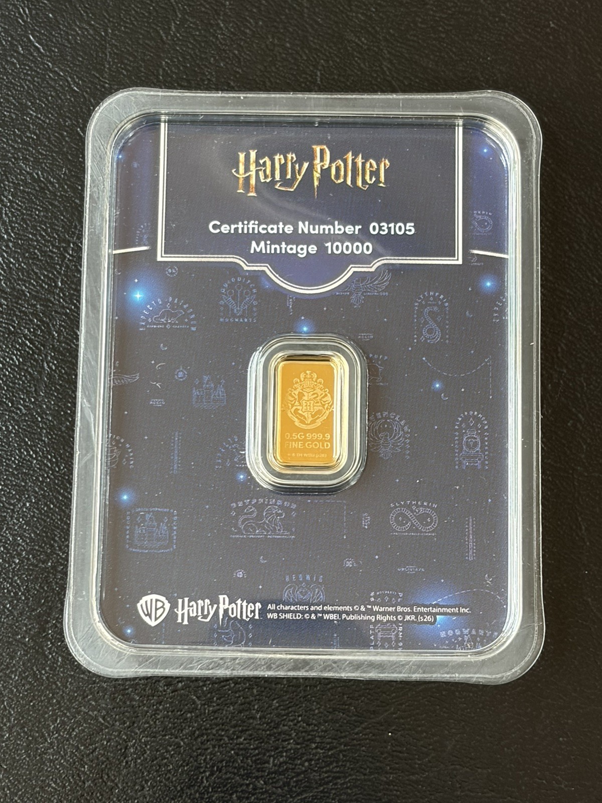 2026 PAMP Suisse Harry Potter 25th Anniversary 0.5g Gold Bar in Card