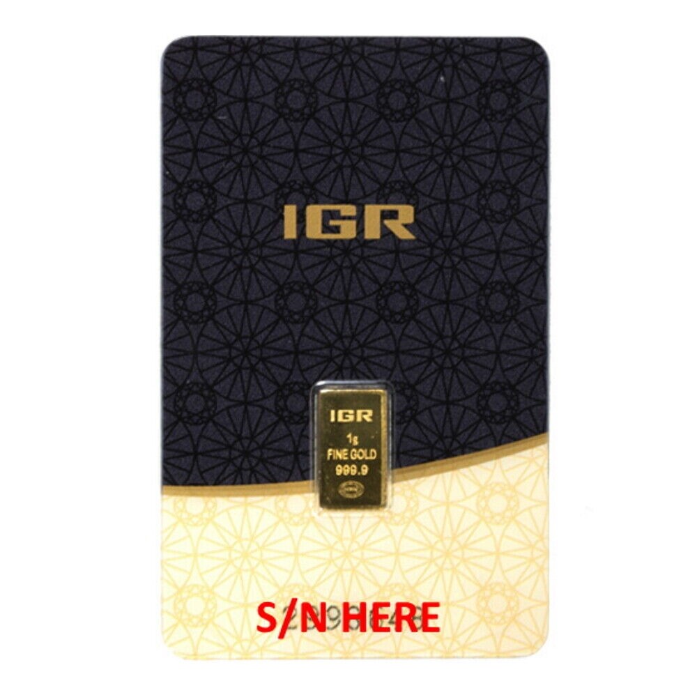 1 gram IGR .9999 Fine Gold Bar – Istanbul Gold Refinery – Sealed Assay