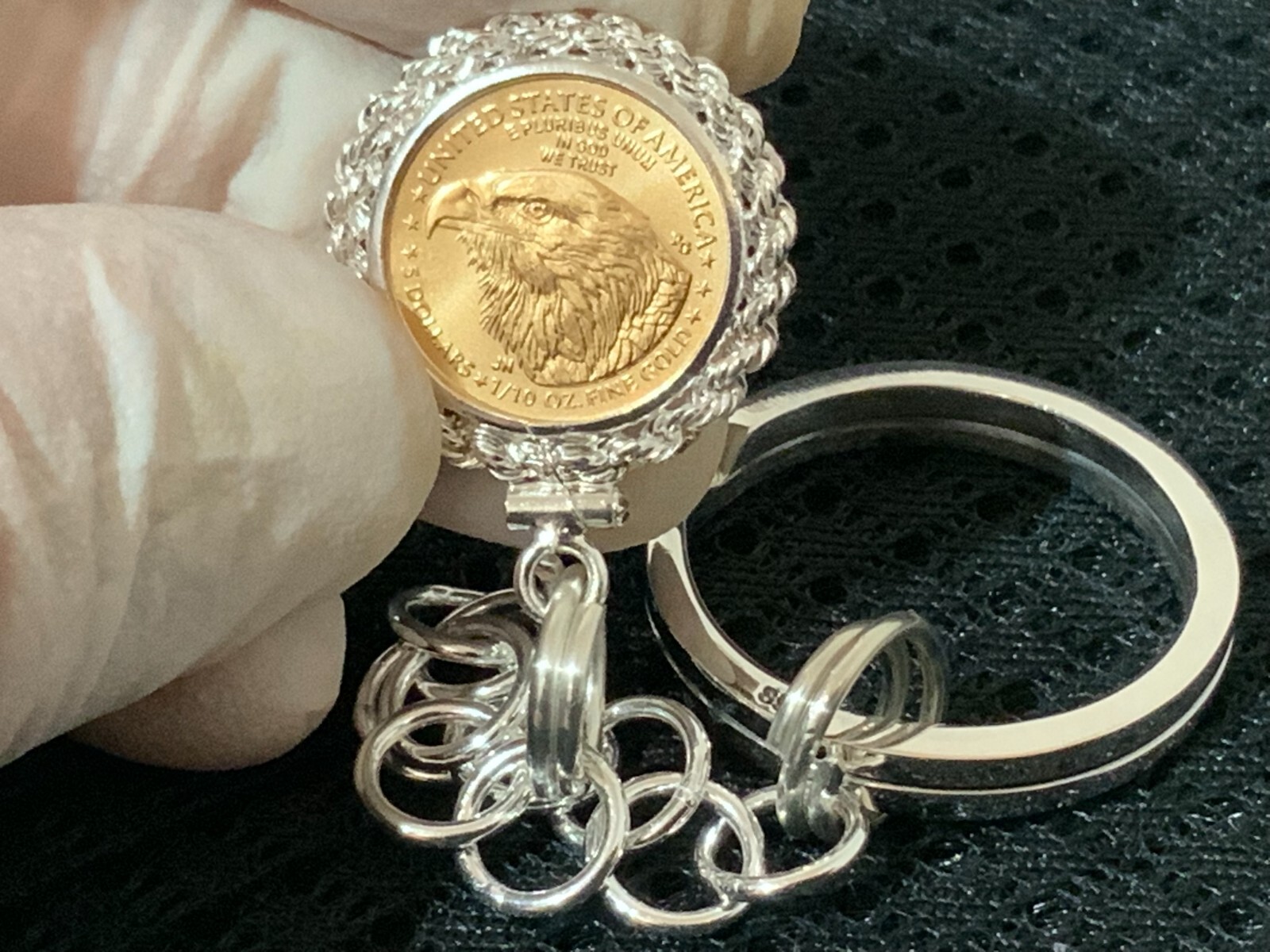 Gold (BU) American Liberty Eagle Keychain