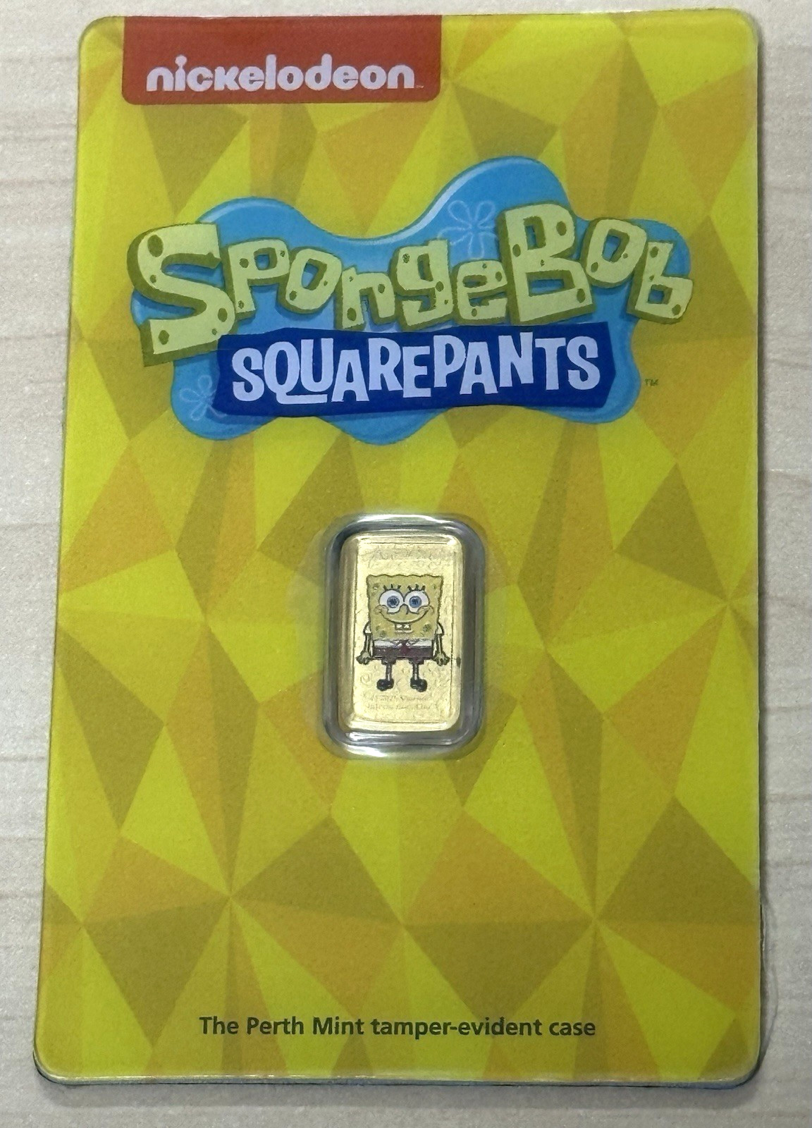 2025 SPONGEBOB SQUAREPANTS 1g 1 gram Gold Colorized Bar Perth Mint Mintage 3000