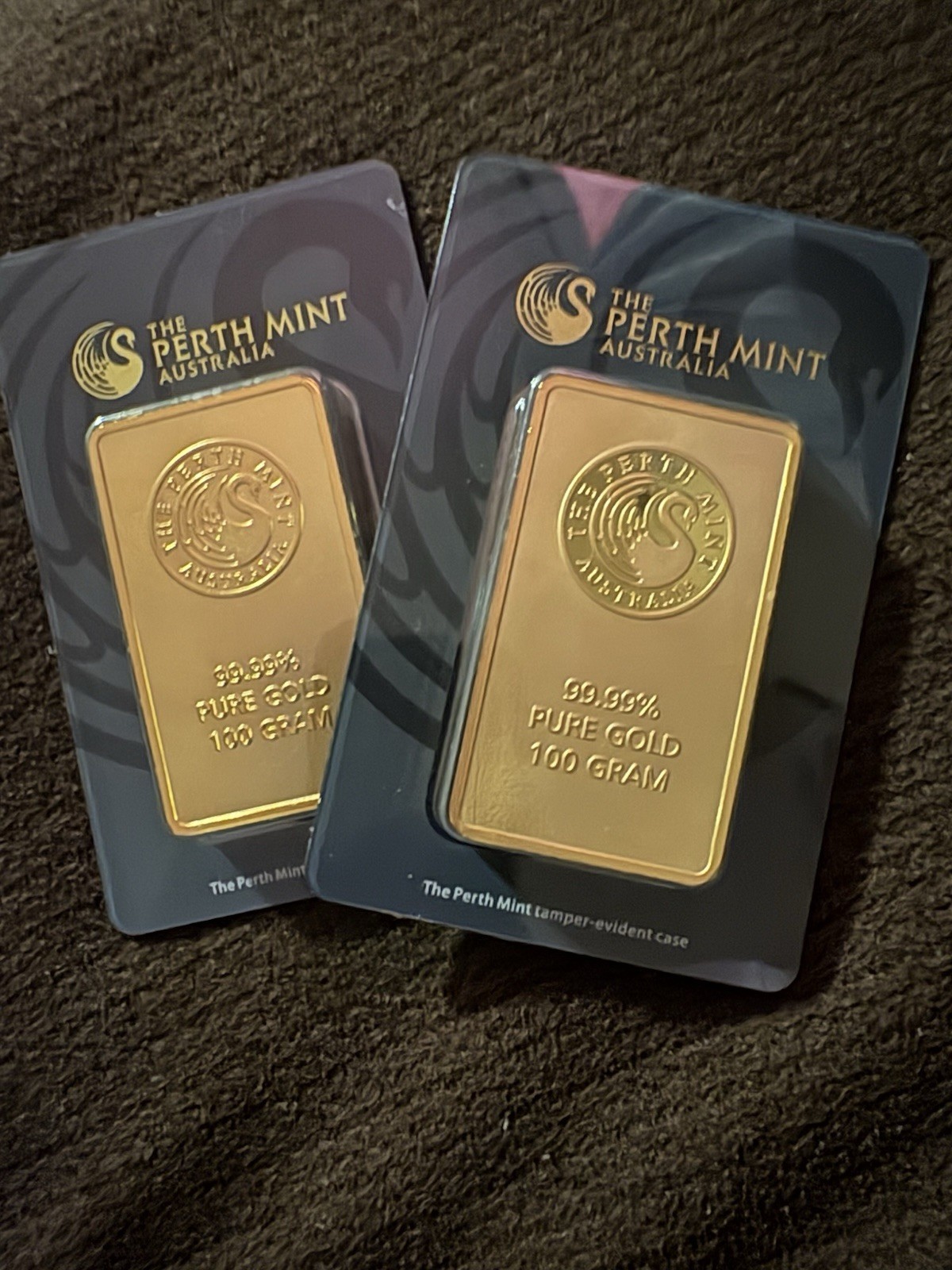 The Perth Mint Gold Bar Lot – 2 Bars 100g Each, 200g Total Gold Content