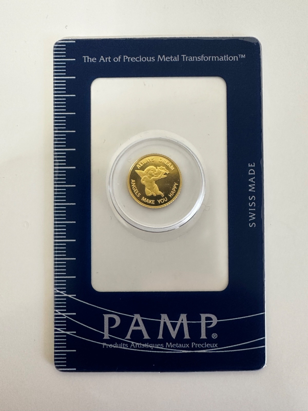 PAMP Suisse 1.244 Gram Angel Gold Coin 999.9 Fine Gold Rare Item Goldbarren