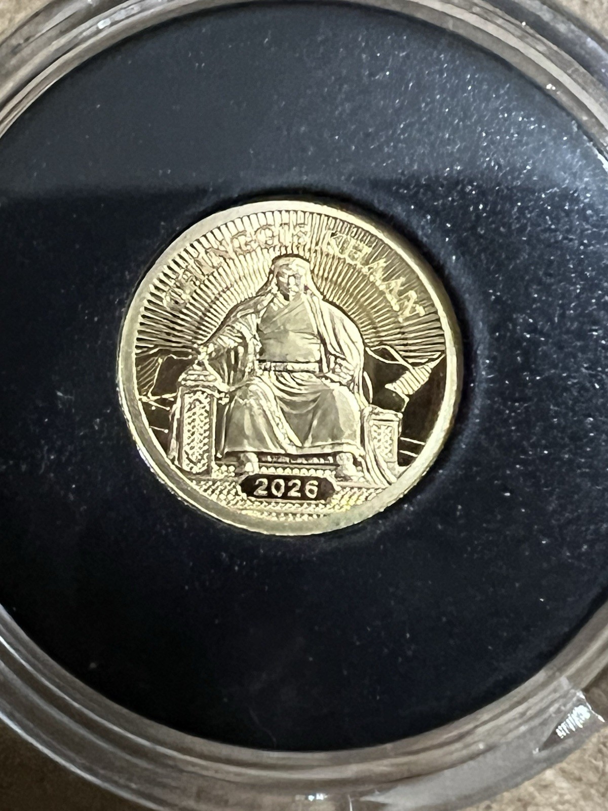 Chinggis Khaan 0.5 Gram Gold Coin .9999 Fine